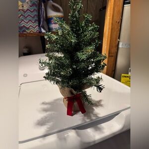 Miniature Holiday Tree with Red Bow - can be used for all holidays, excellent!